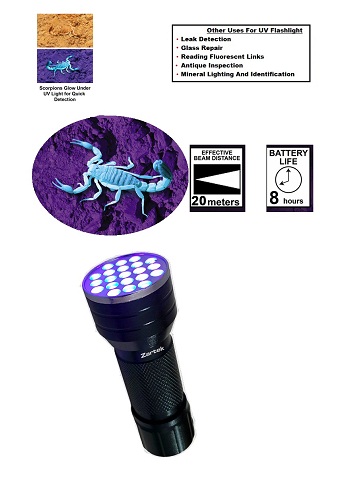 Zartek LED UV Flashlight