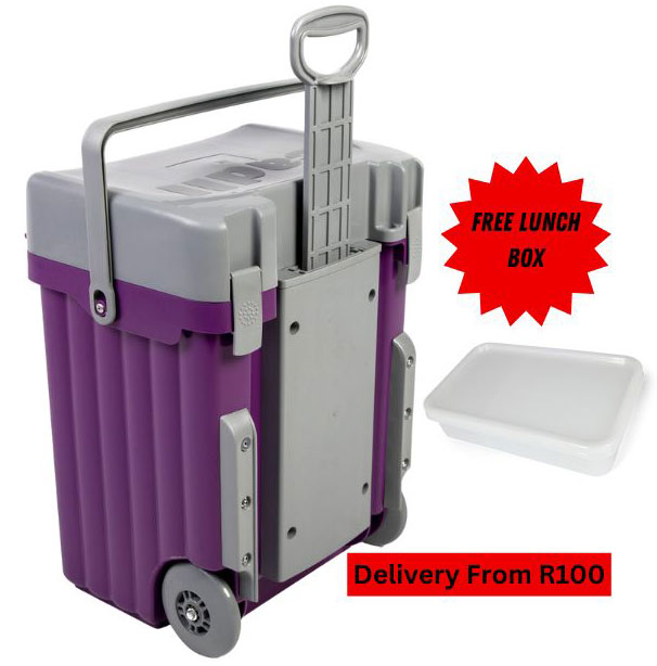 Cadii School Bag With Free Lunch Box Purple/Grey