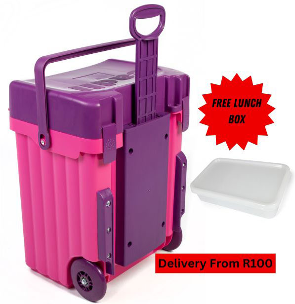 Cadii School Bag With Free Lunch Box pink/purple