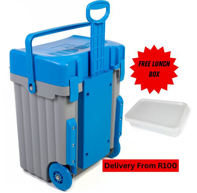 Cadii School Bag With Free Lunch Box Grey/Blue