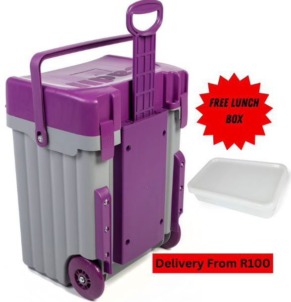 Cadii School Bag With Free Lunch Box Grey/Purple