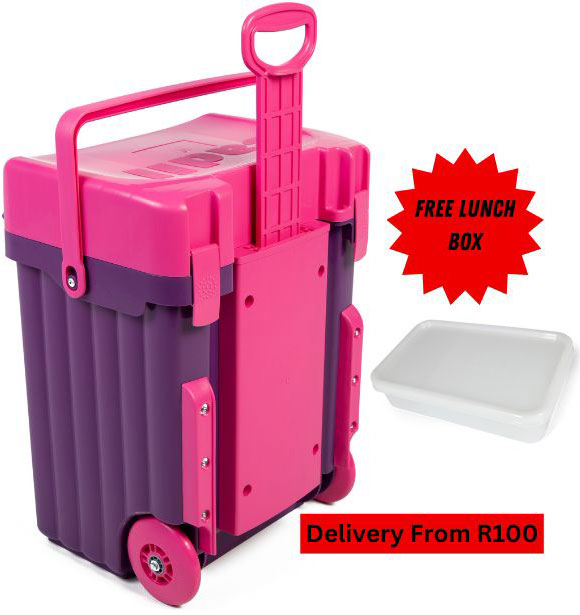 Cadii School Bag With Free Lunch Box Purple/Pink