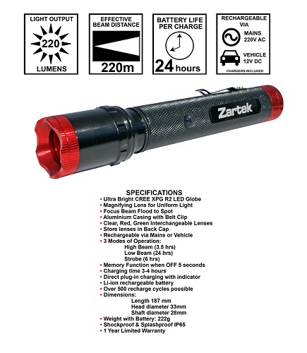 Zartek LED Flashlight ZA452